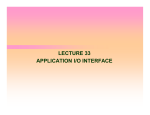 LECTURE 33 APPLICATION I/O INTERFACE