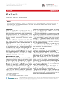 Oral Insulin | SpringerLink