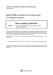 9786 classical heritage - Cambridge International Examinations