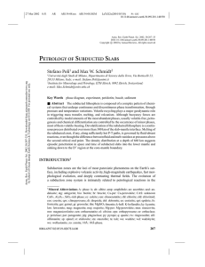 petrology of subducted slabs - School of Ocean and Earth Science