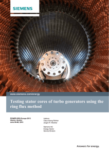 Testing stator cores of turbo generators using the ring flux method