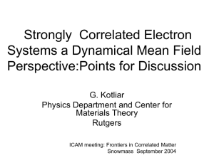 Correlated Electrons: A Dynamical Mean Field (DMFT) Perspective