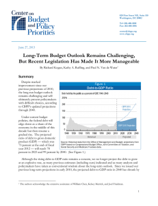 Long-Term Budget Outlook Remains Challenging, But Recent