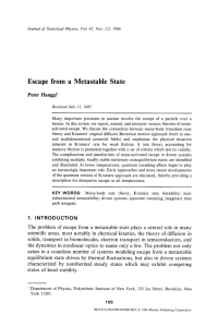 Escape from a metastable state - Physik Uni