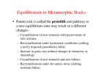 Equilibration in Metamorphic Rocks