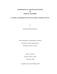 SUPERCRITICAL AQUEOUS SOLUTIONS OF SODIUM CHLORIDE