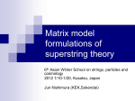 Matrix model formulations of superstring theory