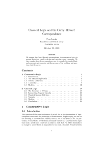 Classical Logic and the Curry–Howard Correspondence