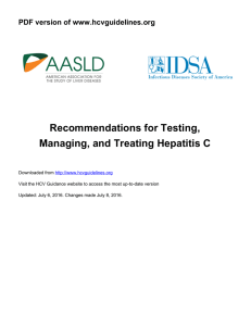 Recommendations for Testing, Managing, and Treating Hepatitis C