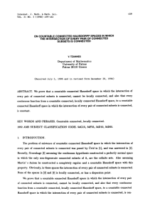 ON COUNTABLE CONNECTED HAUSDORFFSPACES IN WHICH