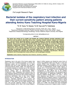 Bacterial isolates of the respiratory tract infection