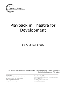 Playback in Theatre for Development