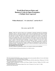 World Real Interest Rates and Business Cycles in Open Economies: