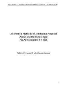 Alternative Methods of Estimating Potential Output and