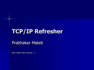 TCP/IP Refresher