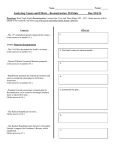 Worksheet - Cause and Effect