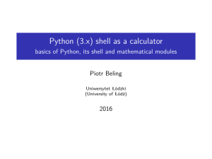 Python (3.x) shell as a calculator - basics of Python, its shell and