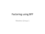 Factoring using BFF