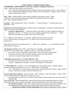 UNIT 5, PART 3: WORLD WAR II, PART I AGGRESSION