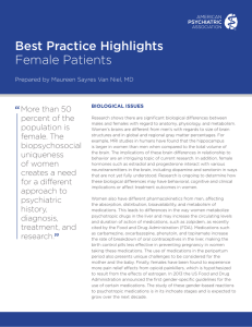 Best Practice Highlights Female Patients