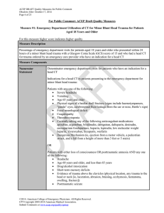Emergency Department Utilization of CT for Minor Blunt Head Trauma