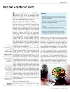 Iron and vegetarian diets - Medical Journal of Australia