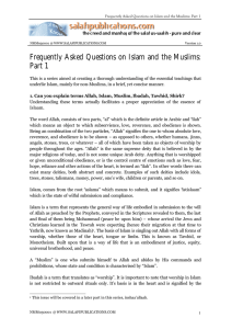 Frequently Asked Questions on Islam and the Muslims: Part 1