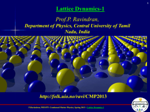 Prof.P. Ravindran, Lattice Dynamics-1