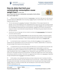 How do diets that limit your carbohydrate consumption cause weight