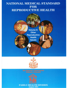 NATIONAL MEDICAL STANDARD FOR REPRODUCTIVE HEALTH