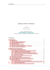 Quantum Model of Memory Contents