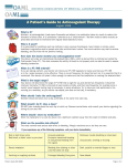 A Patient`s Guide to Anticoagulant Therapy