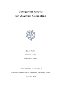 Categorical Models for Quantum Computing