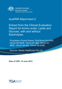 Glucose, Lipids and Amino acids, with and without Electrolytes (docx