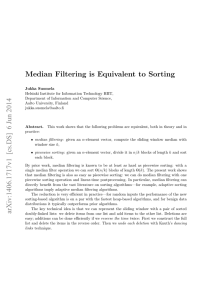 Median filtering is equivalent to sorting