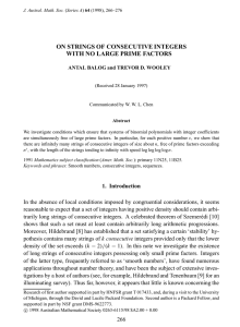 on strings of consecutive integers with no large prime factors