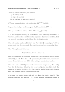 NUMBERS AND SETS EXAMPLES SHEET 3. W. T. G. 1. Solve (ie