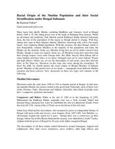 Racial Origin of the Muslim Population and their Social