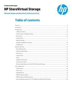 HP StoreVirtual Storage: Network design considerations and best