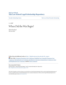 When Did the War Begin? - Yale Law School Legal Scholarship