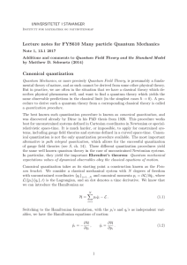 Lecture notes for FYS610 Many particle Quantum Mechanics