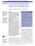 Cancer treatment decision-making processes for older