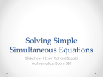 Solving Simple Simultaneous Equations