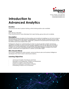 Introduction to Advanced Analytics