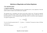 Deﬁnitions of Magnitudes and Surface Brightness