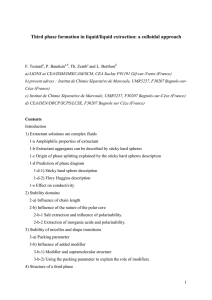 Third phase formation in liquid/liquid extraction: a colloidal