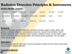 Radiation Detection Principles and Instruments