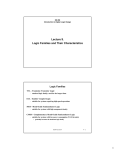 Lecture 9. Logic Families and Their Characteristics