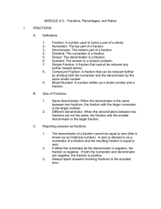 MODULE A-3 – Fractions, Percentages, and Ratios