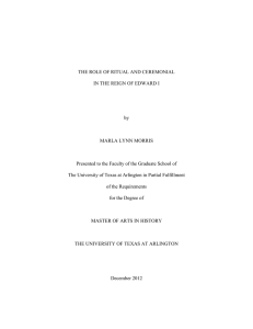 THE ROLE OF RITUAL AND CEREMONIAL IN THE REIGN OF